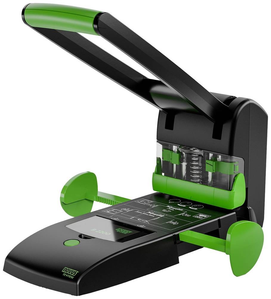 Novus B 2200 re+new hole punch 200 sheets Black, Green - Novus B 2200