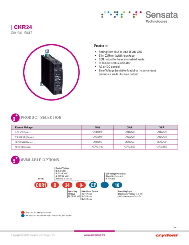 Crydom Halbleiterrelais CKRA2430 1 pezzo
