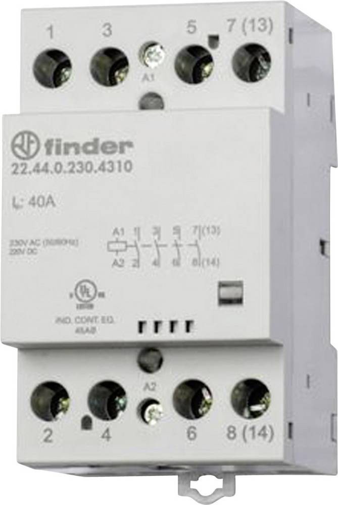 Finder 22 Series Contactor, 24 V ac/dc Coil, 4-Pole, 40 A - Finder 22