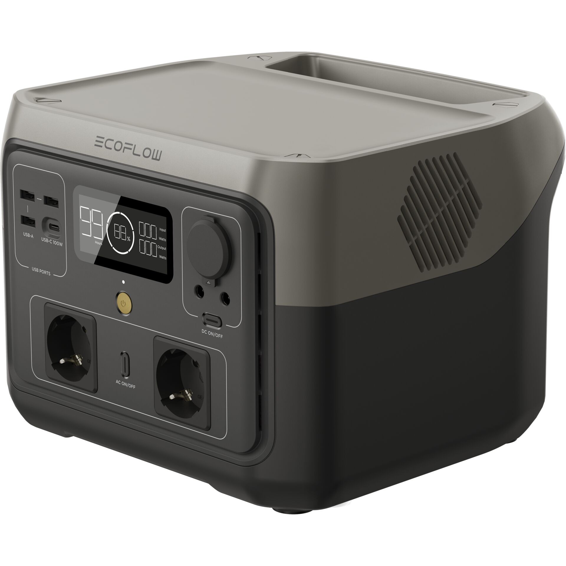 ECOFLOW River 2 Max Powerstation LiFePO 4 Schwarz mit Laderegler