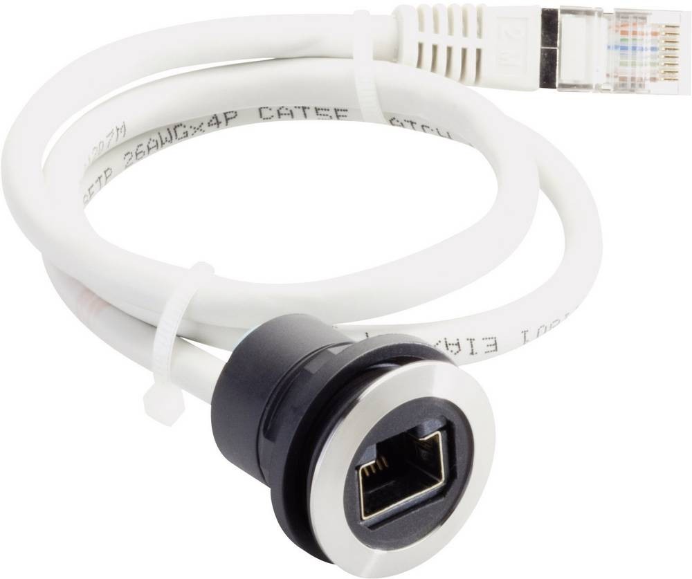 Georg Schlegel RJ45-Buchse mit Kabel Edelstahl, twin rund, RONTRON-R-
