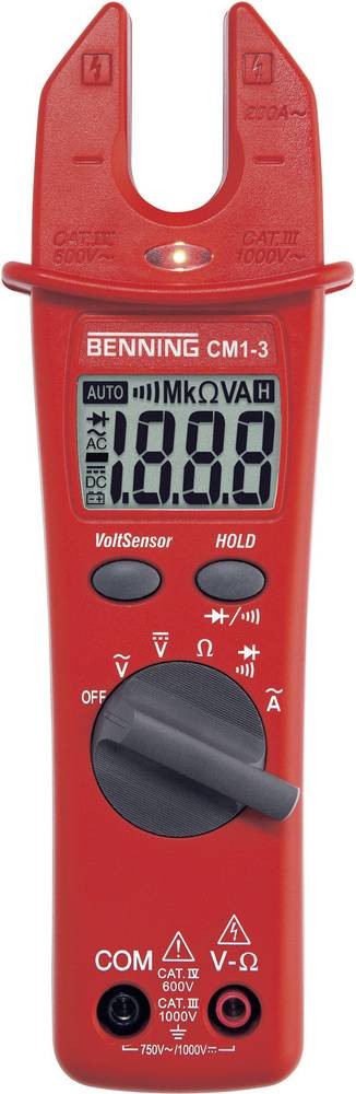 Benning CM 1-3 Stromzange, Hand-Multimeter digital CAT III 1000 V,