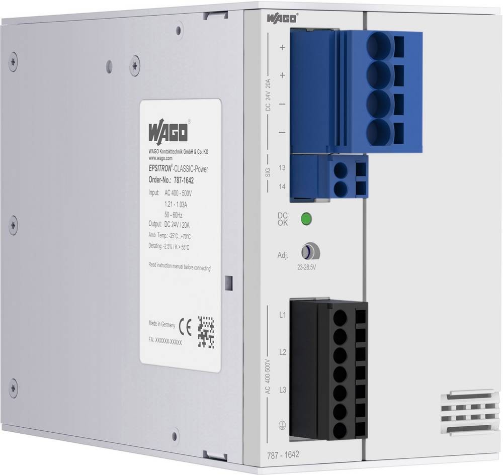 Wago 787-1642 power supply unit 480 W Grey - Wago 787-1642, 480 W,