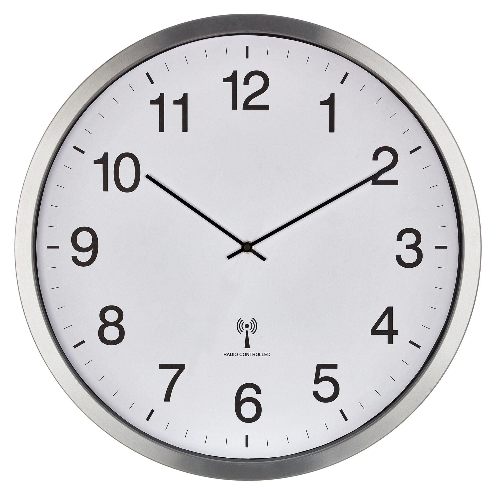 TFA Dostmann 60.3548.02 Funk Wanduhr 50.8mm x 65mm Weiß, Silber Groß