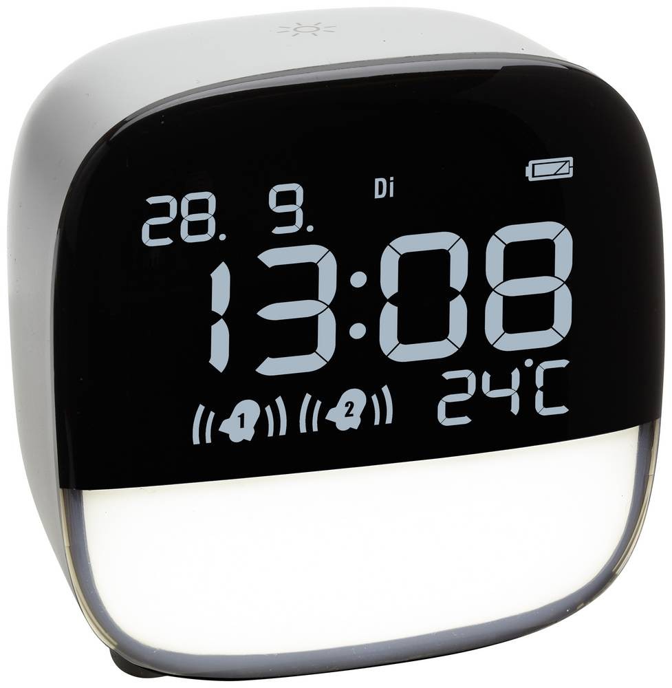 TFA Dostmann 60.2034.02 Quarz alarm clock white Alarmzeiten 2