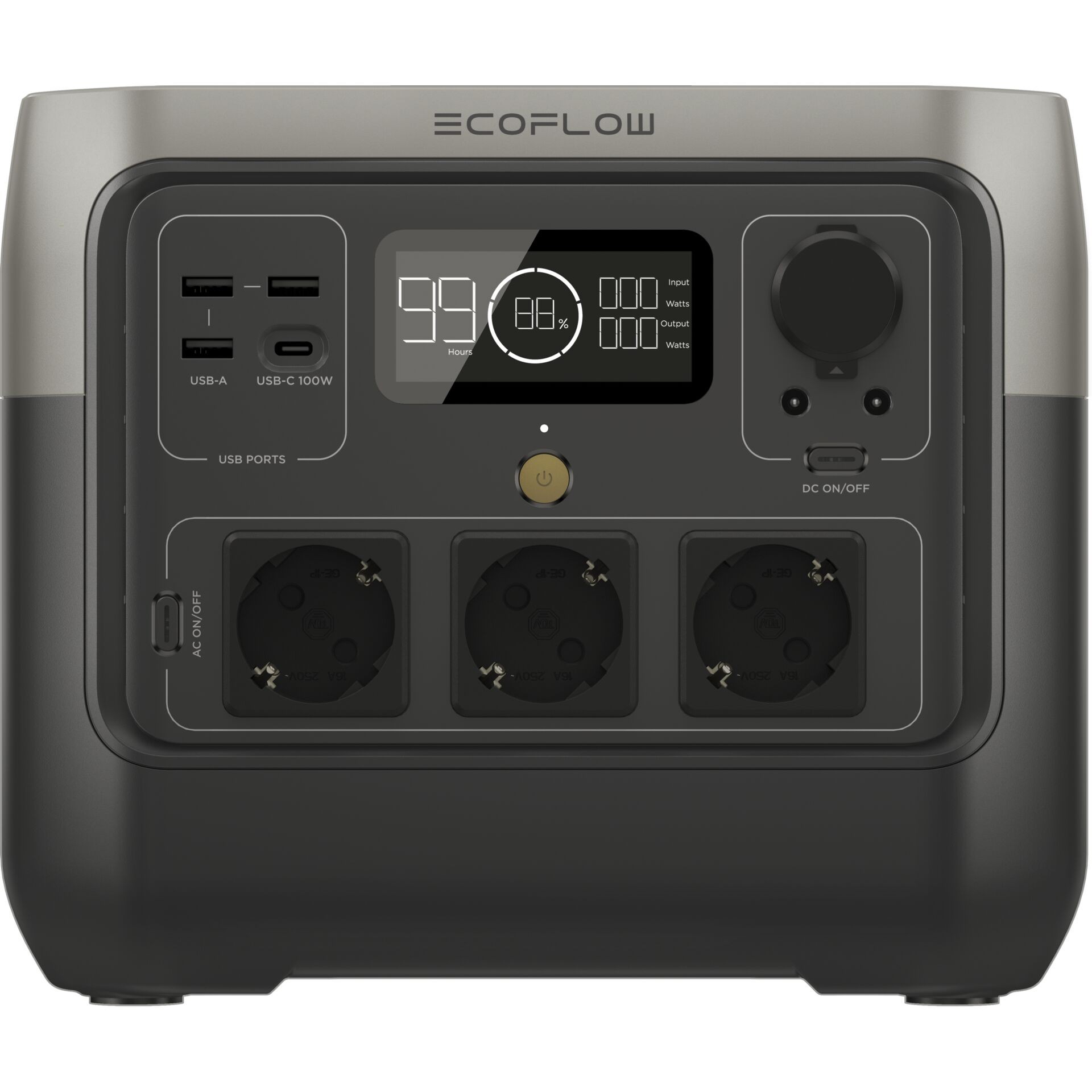 ECOFLOW River 2 Pro Powerstation LiFePO 4 Schwarz mit Laderegler