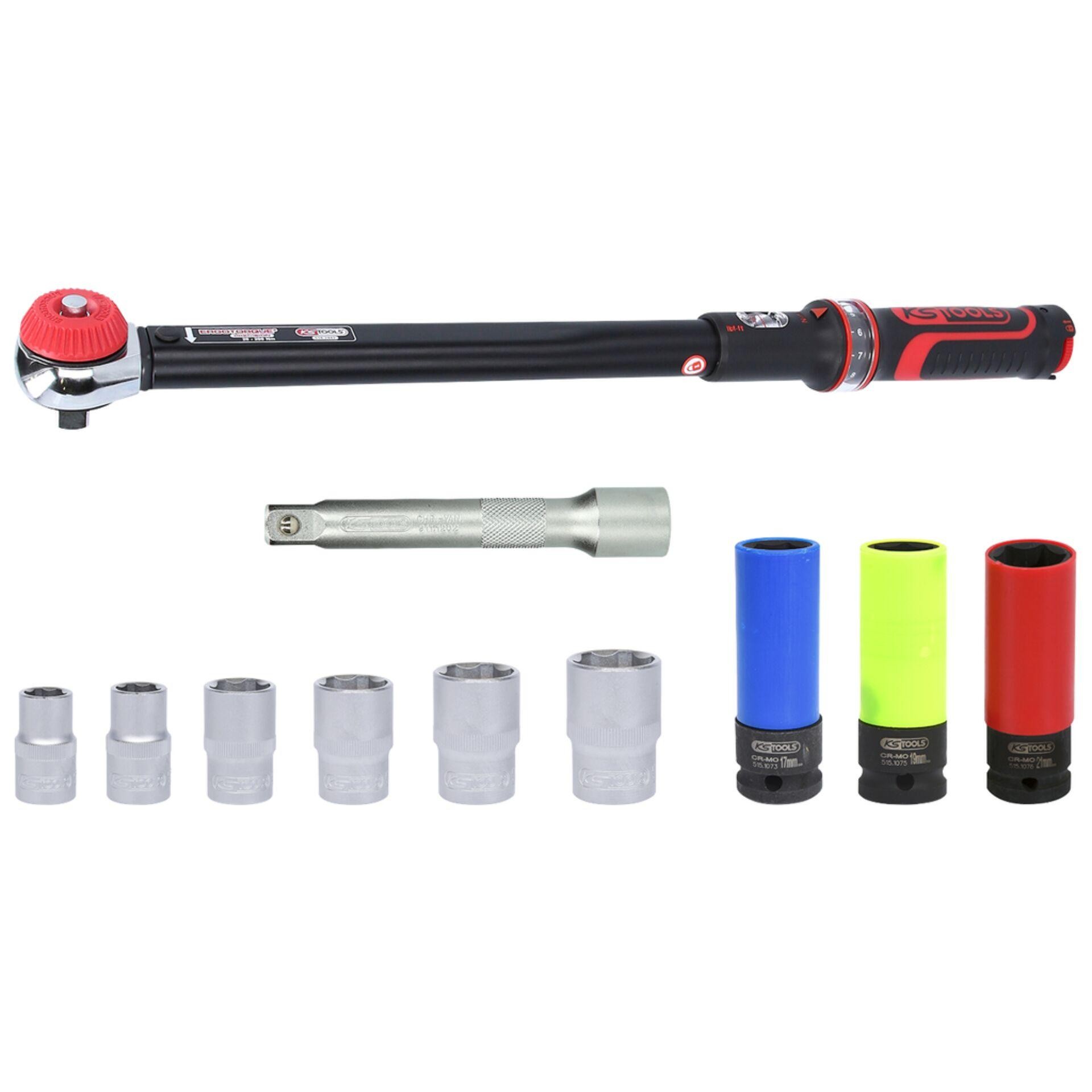 KS Tools ERGOTORQUE precision Drehmomentschlüssel-Set mit Knarre 1/