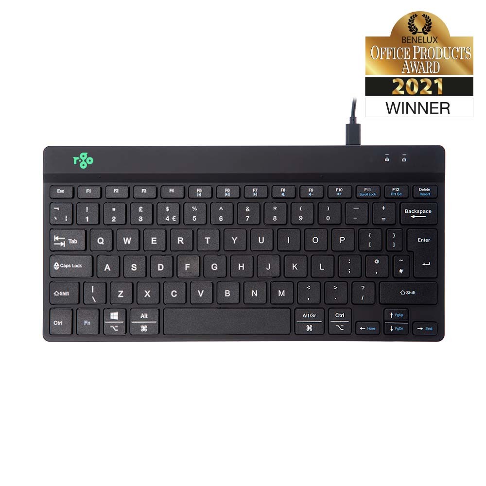R-GO Tools Compact Break (RGOCOUKWDBL) Kabelgebunden Tastatur UK-