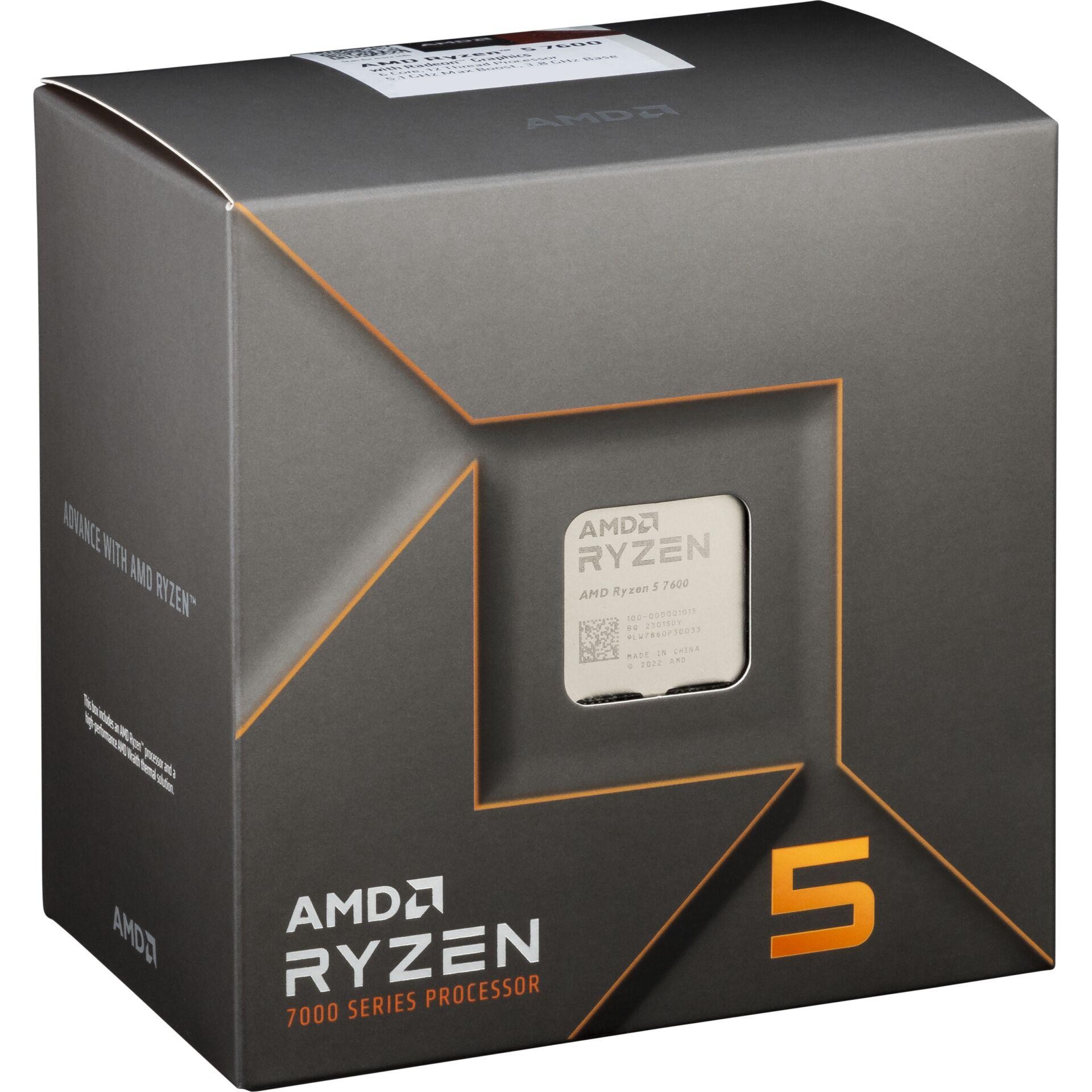 AMD Ryzen 5 7600, 3.8 GHz AM5 (6 Cores, 12 Threads, boxed)