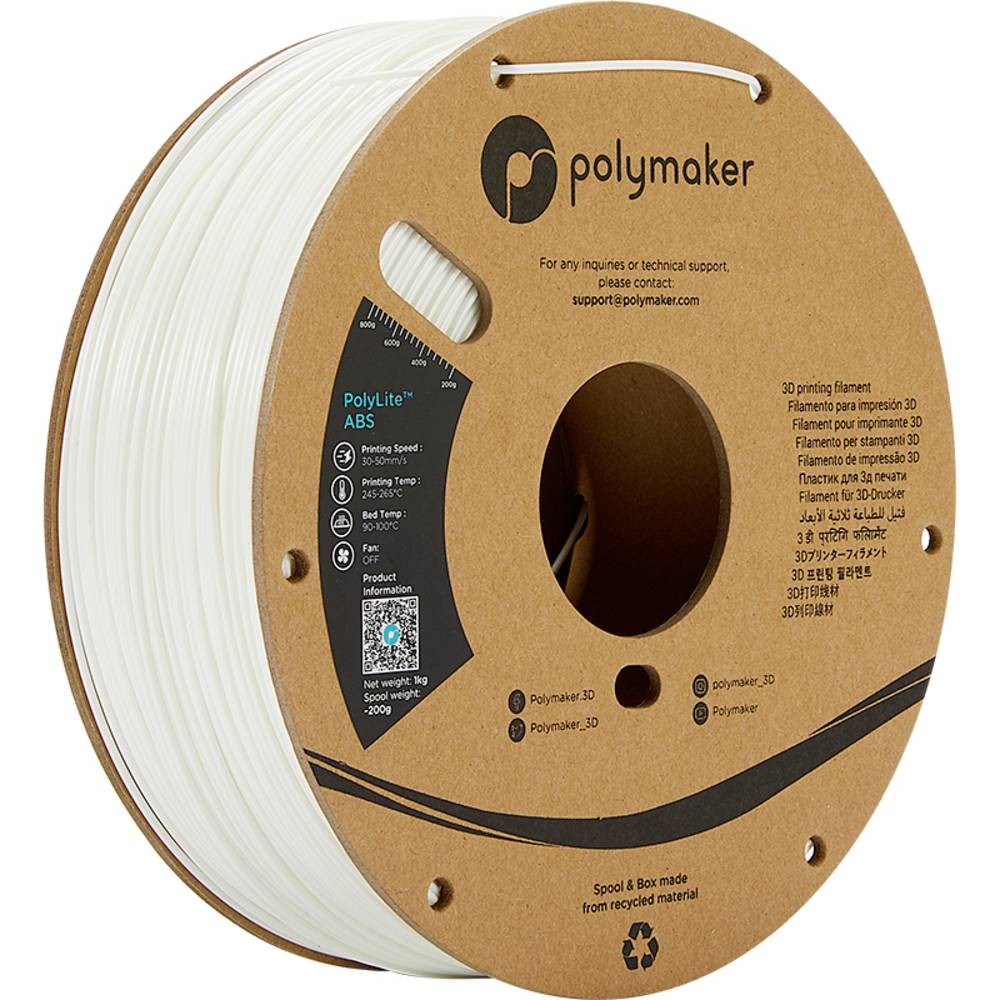 Polymaker PE01002 3D printing material ABS White 1 kg - Polymaker