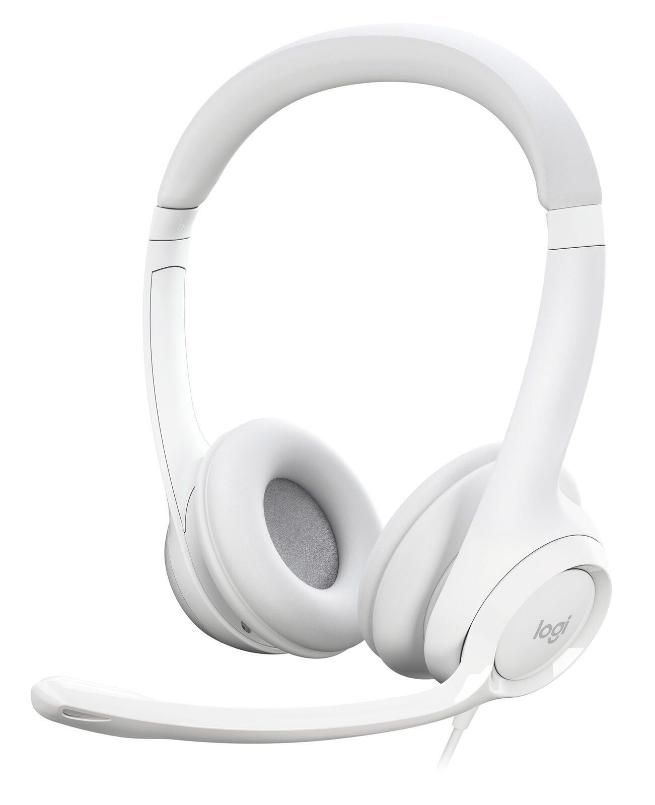 Logitech USB-Headset H390 grau, weiß