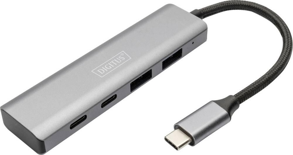 Digitus USB-C 4 Port HUB, 2x USB A + 2x USB-C - Digitus USB-C 4 Port