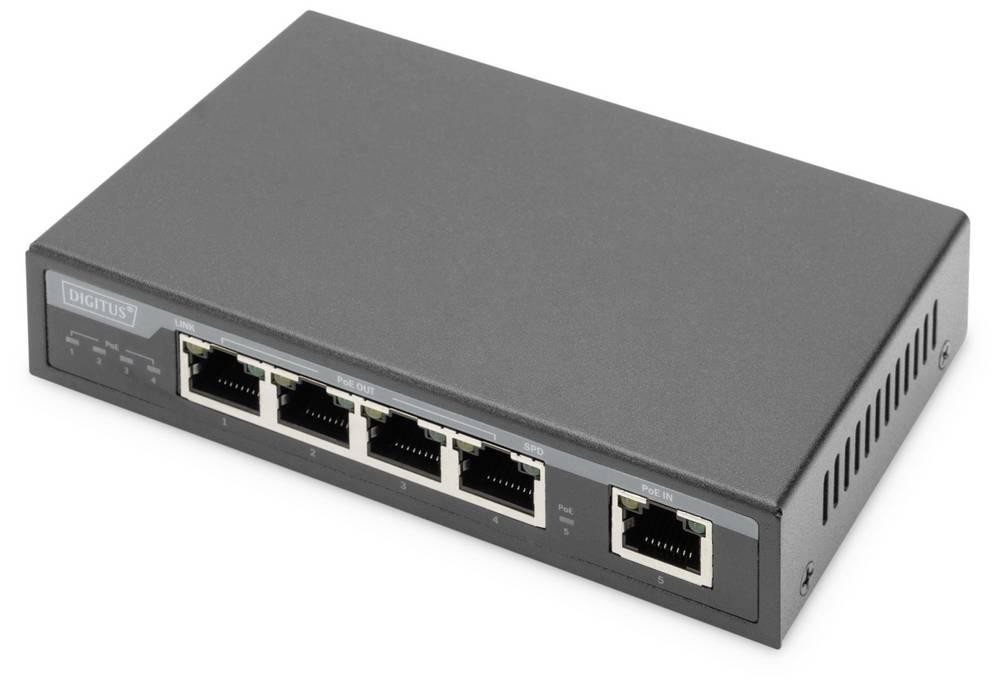 Digitus 4 Port Gigabit 4PPoE Extender, 802.3at, 60 W - Digitus 4 Port