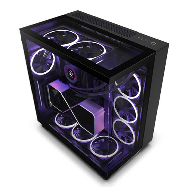 NZXT H9 Elite Black Midi Tower ATX Gaming Gehäuse schwarz mit