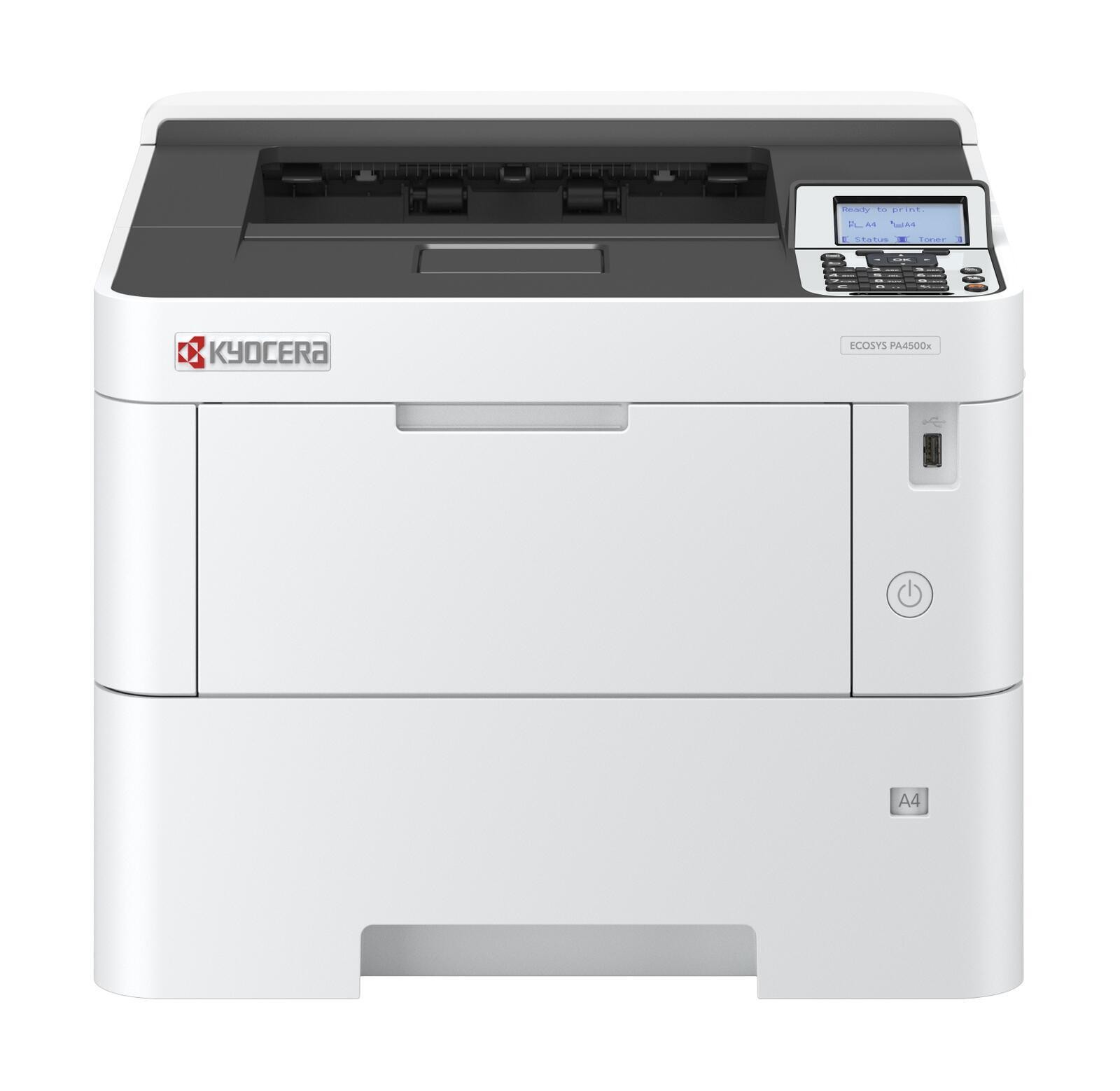 L Kyocera ECOSYS PA4500x Laserdrucker 45 S./Min. A4 LAN USB-Host