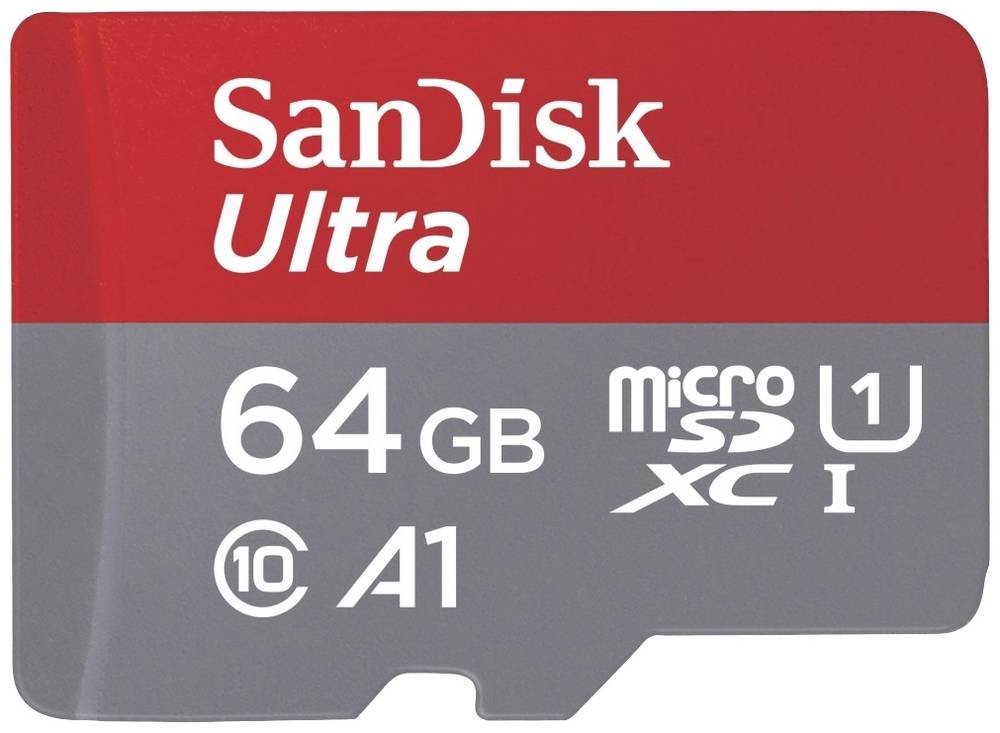 SanDisk microSDXC Ultra 64GB (140MB/s A1 Cl. 10 UHS-I) + adaptor \