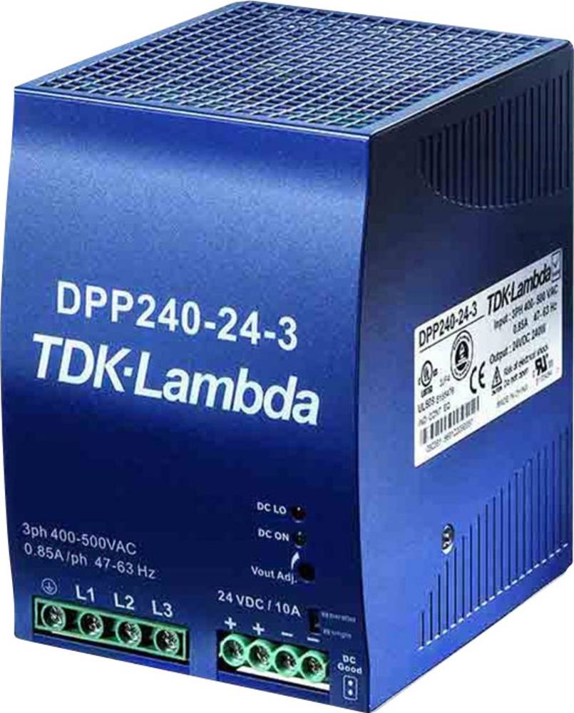TDK-Lambda DPP240 DIN Rail Power Supply, 90 - 264 V ac, 210 - 370 V