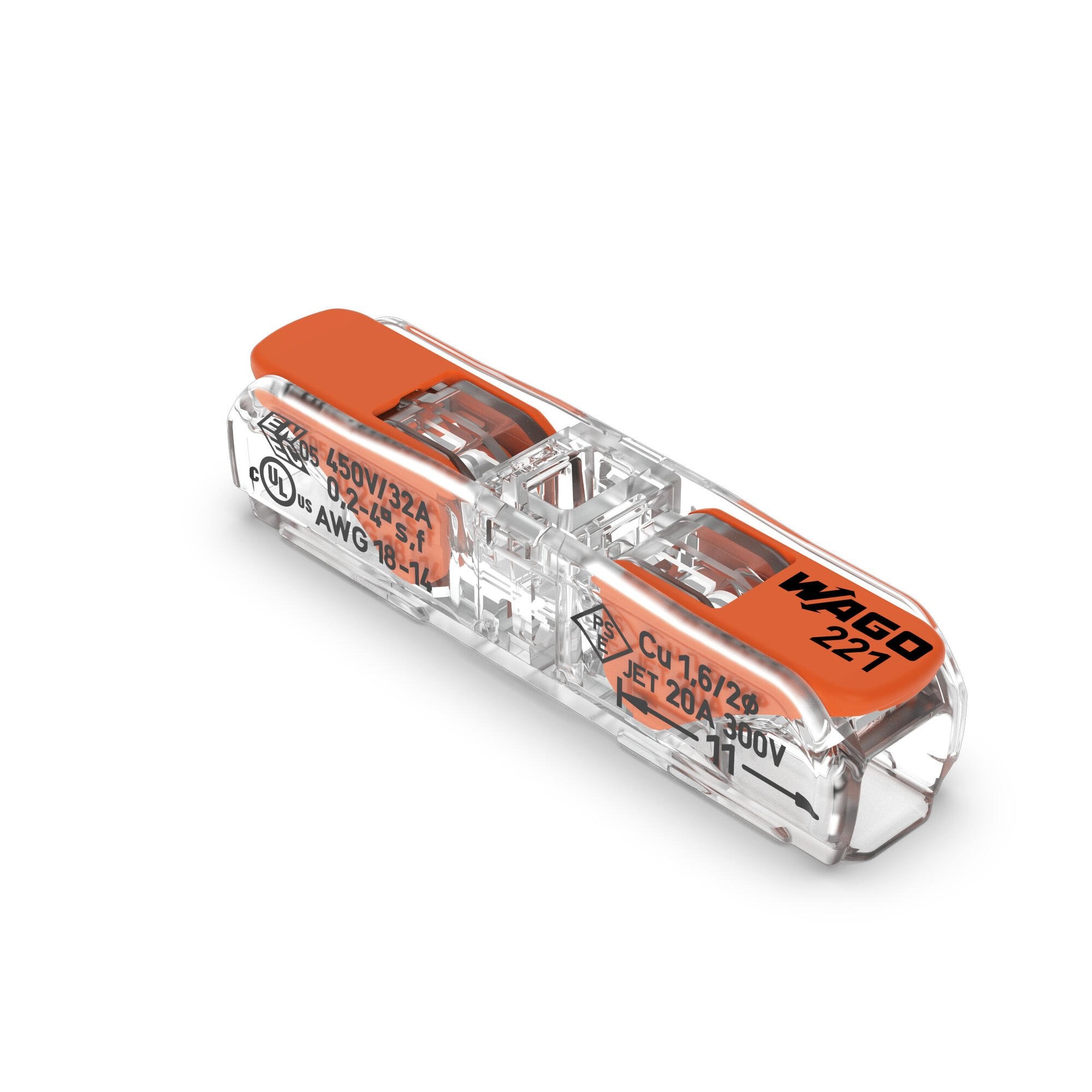 Wago 221-2411 wire connector Orange, Transparent - Wago 221-2411,