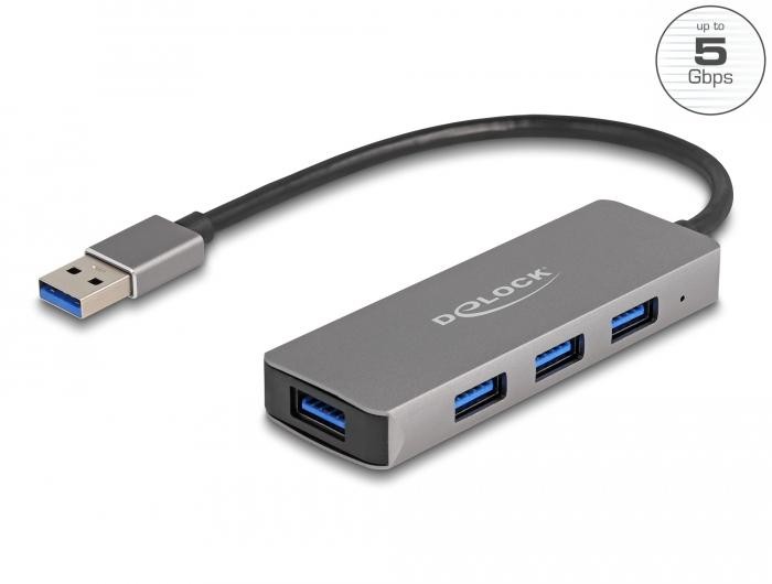 DeLOCK 4 Port USB 5 Gbps Hub with USB Type-A connector USB Type-A