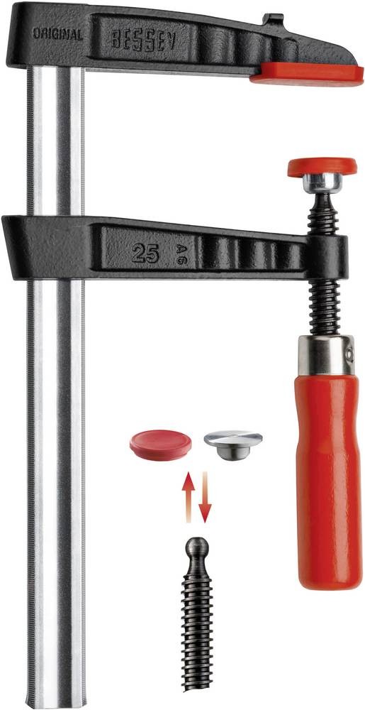 Temperguss-Schraubzwinge TG Spann-W.250mm A.120mm Holzgr.29x9mm BESSEY
