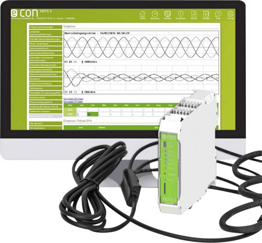 Econ Solutions econ sens3PRO - 400A Netz-Analysegerät 3phasig avec