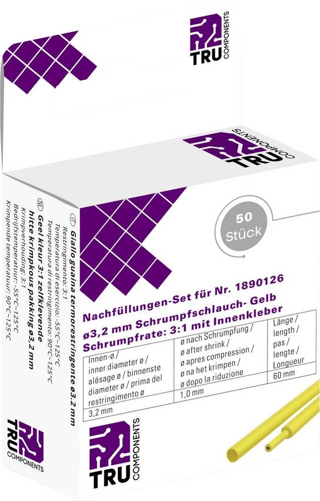 TRU COMPONENTS T1807CA007C Schrumpfschlauch with Kleber yellow3.20mm