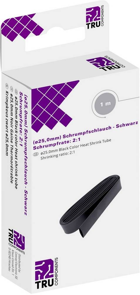 TRU COMPONENTS T1904CA034 Schrumpfschlauch without Kleber black 25mm