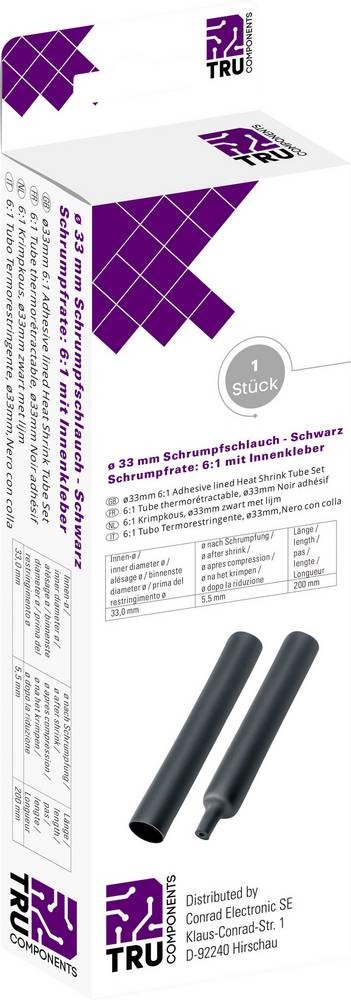 TRU COMPONENTS T1904CA048 Schrumpfschlauch with Kleber black 33mm 5.