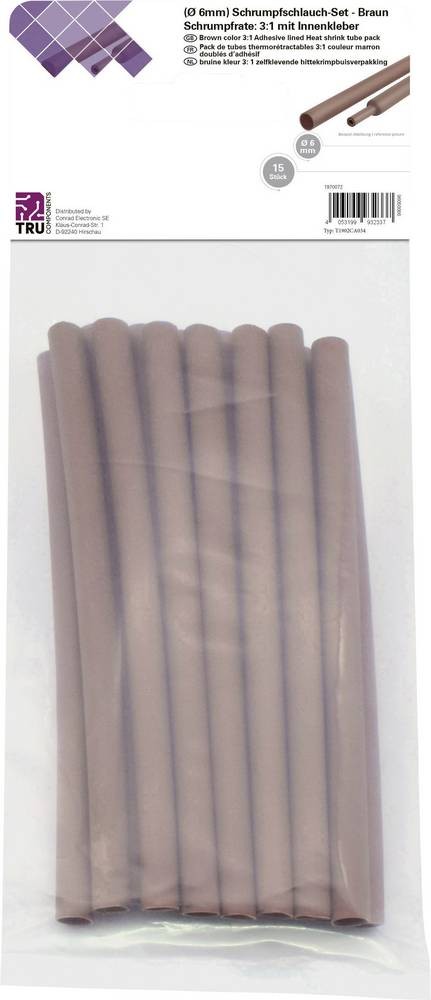 TRU COMPONENTS T1902CA034 Schrumpfschlauchsortiment brown 6mm 2mm