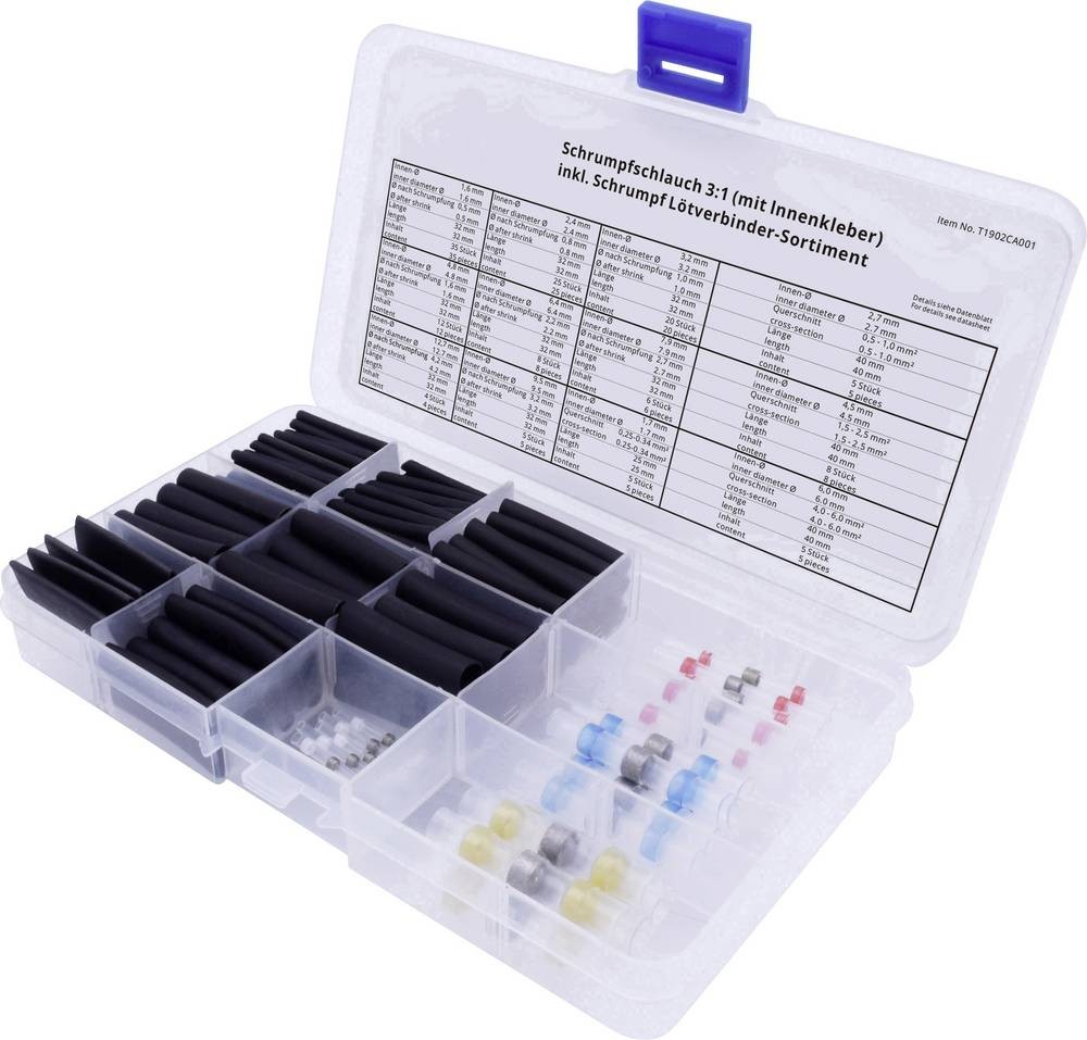 TRU COMPONENTS T1902CA001 Schrumpfschlauchsortiment noir Schrumpfrate: