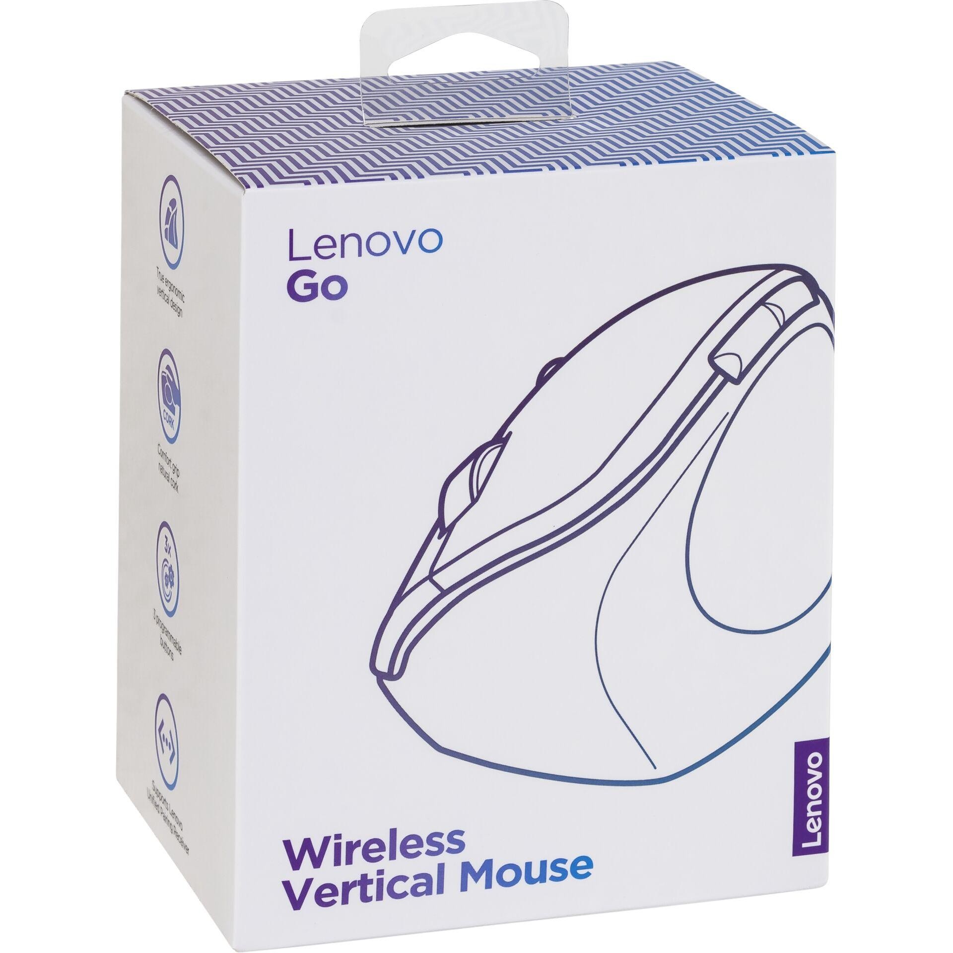 Lenovo Go Wireless Vertical mouse Office Right-hand RF Wireless + USB