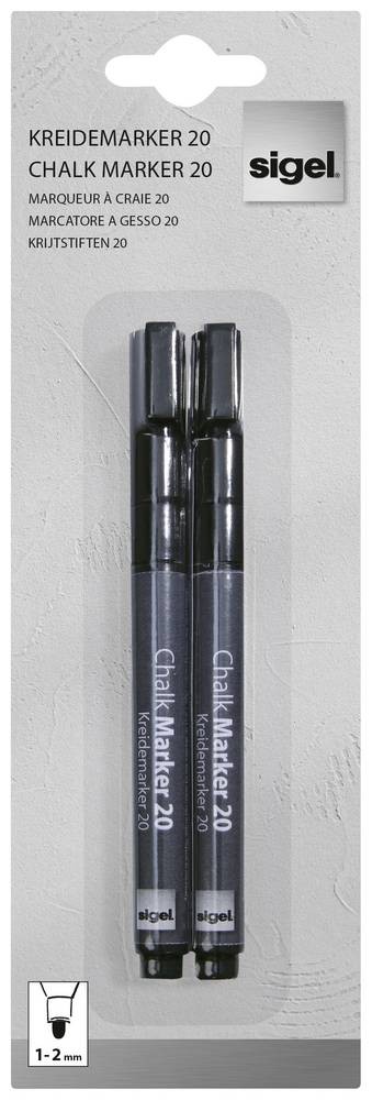 Sigel BA177 chalk marker Bullet Black 2 pc(s) - Sigel BA177, Black,
