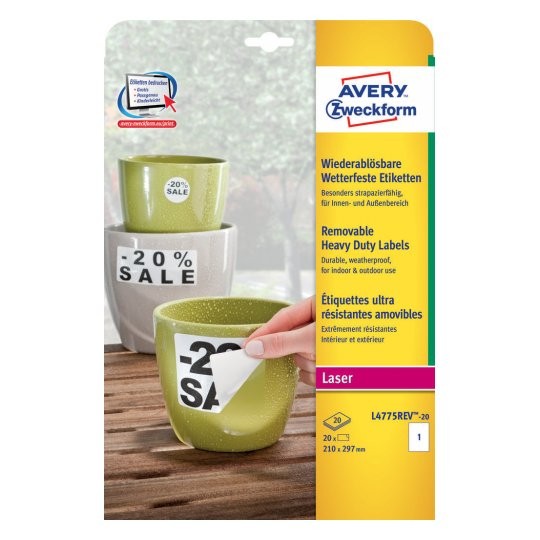 AVERY Zweckform wetterfeste Etiketten, 210 x 297 mm