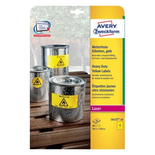 Avery L6127-20 etichetta autoadesiva Rettangolo con angoli