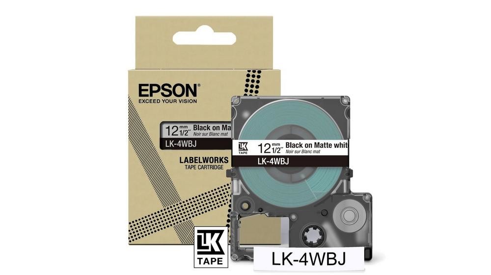 Epson LK-4WBJ Noir, Blanc - Epson LK-4WBJ, Noir, Blanc, Transfert