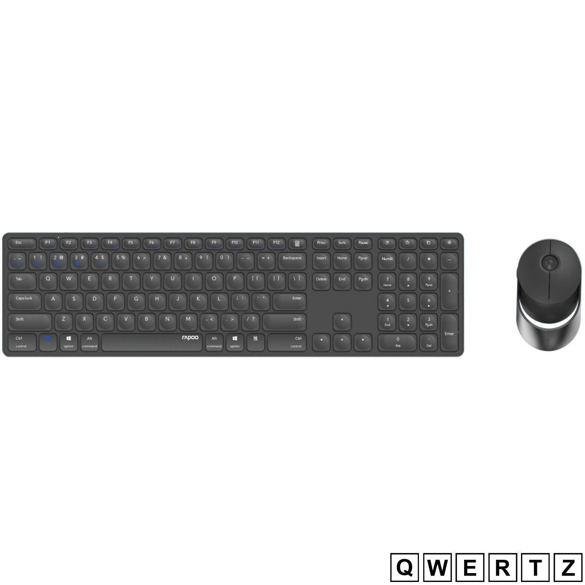 Rapoo 9850M keyboard Mouse included Home RF Wireless + Bluetooth