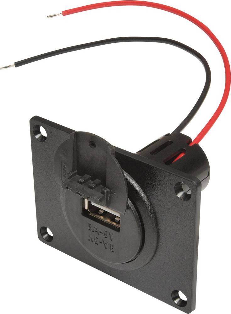 ProCar Power USB Einbausteckdose con Montageplatte y Deckel
