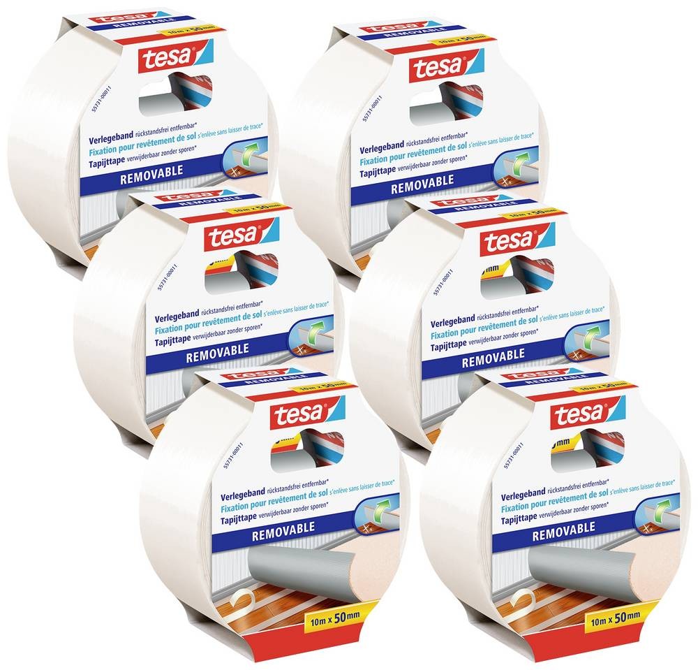 Tesa 55731-00500-11 Doppelseitiges Klebeband-Set white (L x B) 10m x