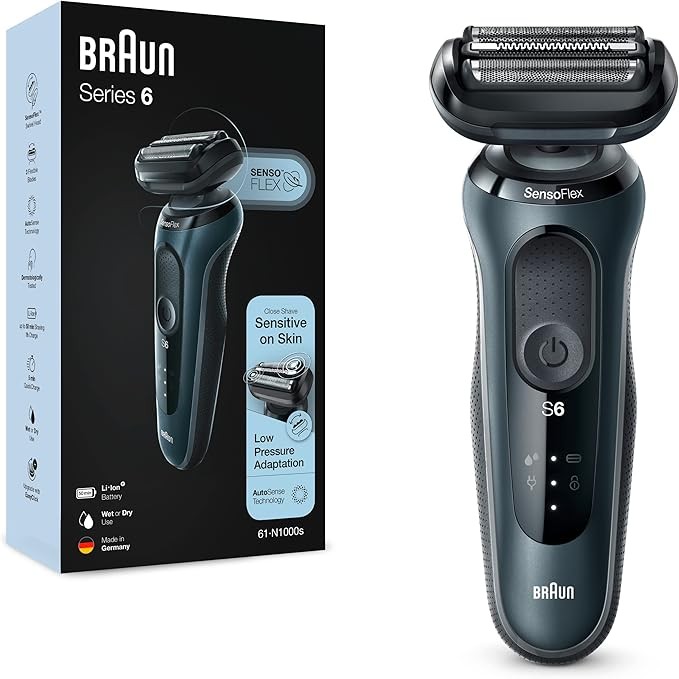 Braun Series 6 61-N1000s Rasoio Nero, Grigio - Braun Series 6 61-