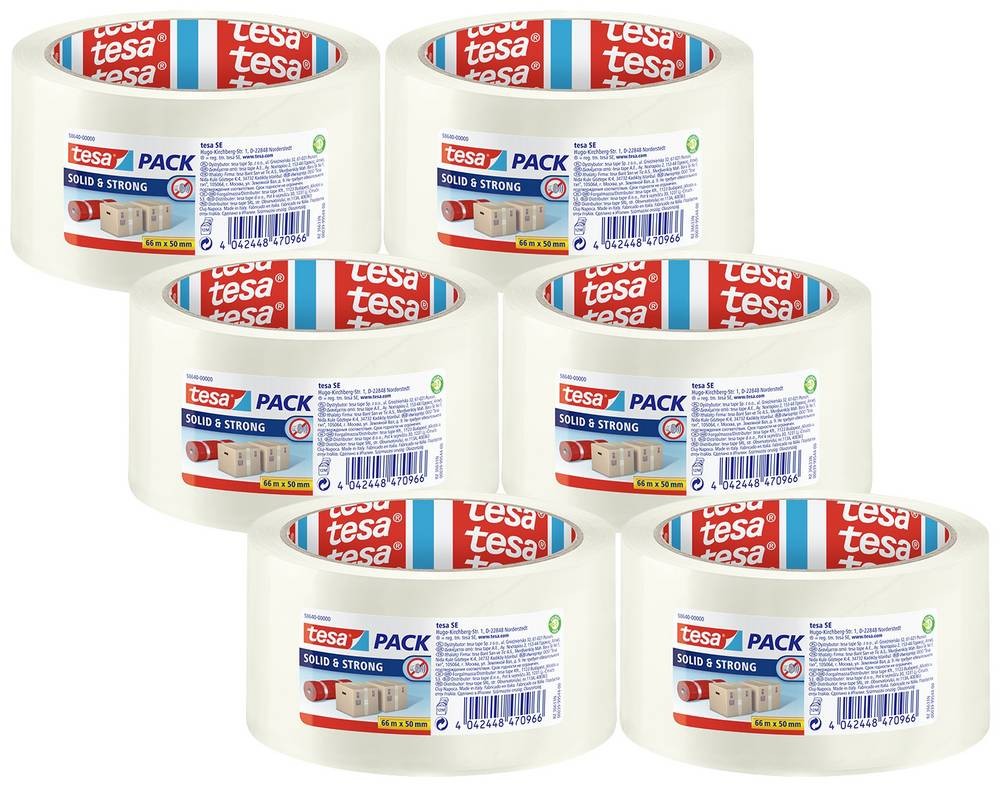 Tesa 58640-00500-00 Packband Transparent (L x B) 66m x 50mm 6St.