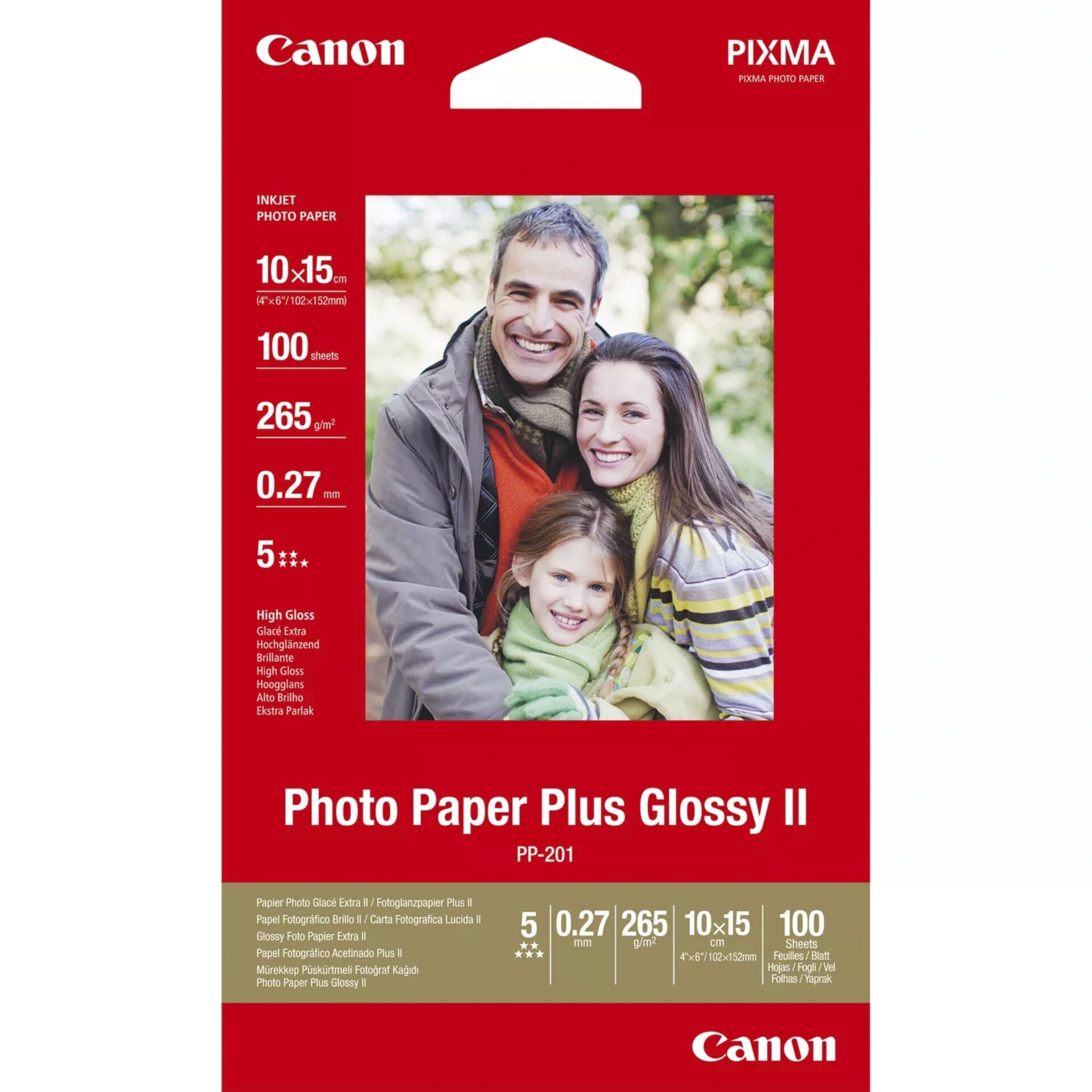Canon PP-201 photo paper High-gloss - Canon PP-201, High-gloss, 265 g/