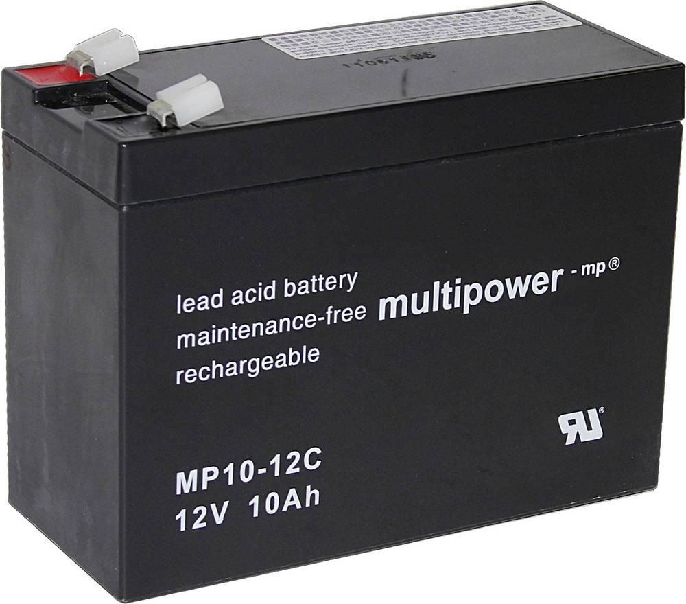 Multipower PB-12-10-6,35 MP10-12C Bleirechargeable battery 12V 10Ah