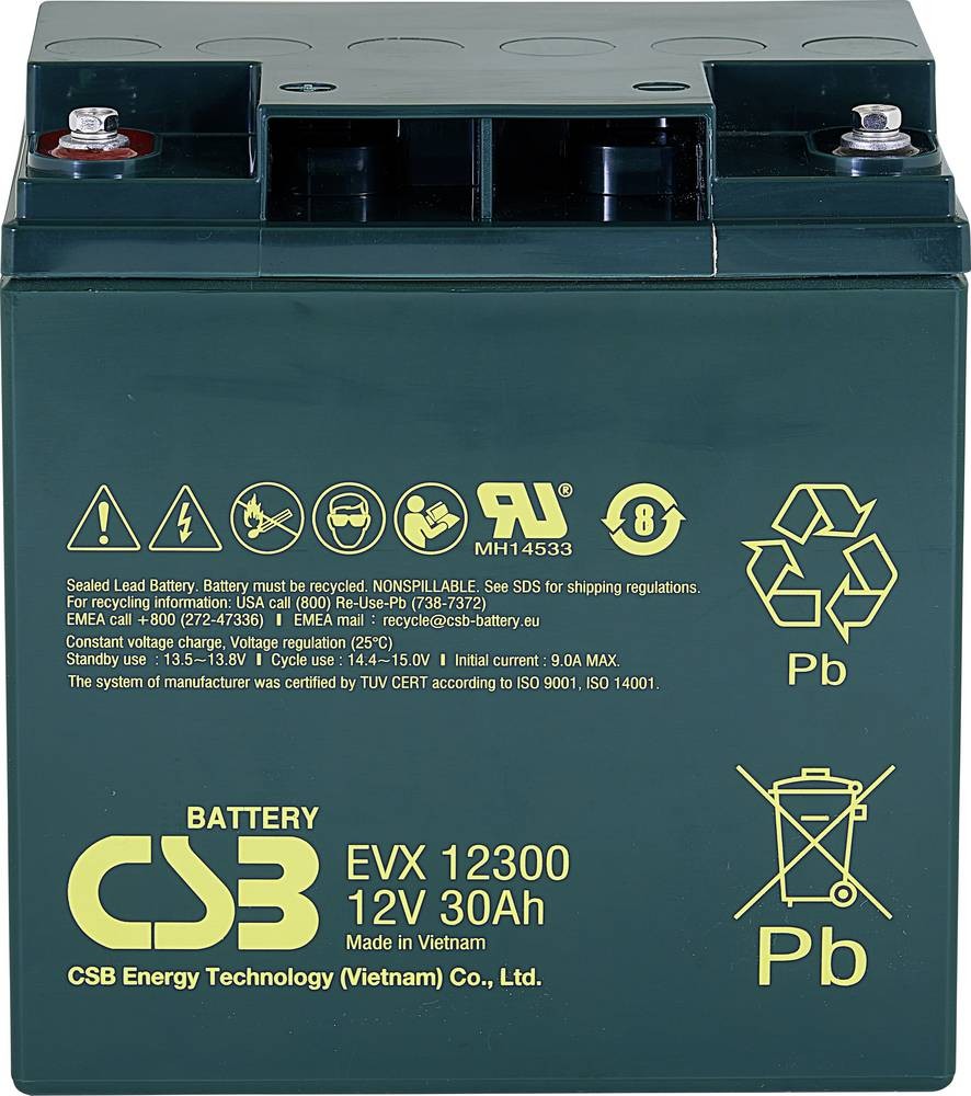 CSB Battery EVX 12300 EVX12300 Bleibatería recargable 12V 30Ah Blei-