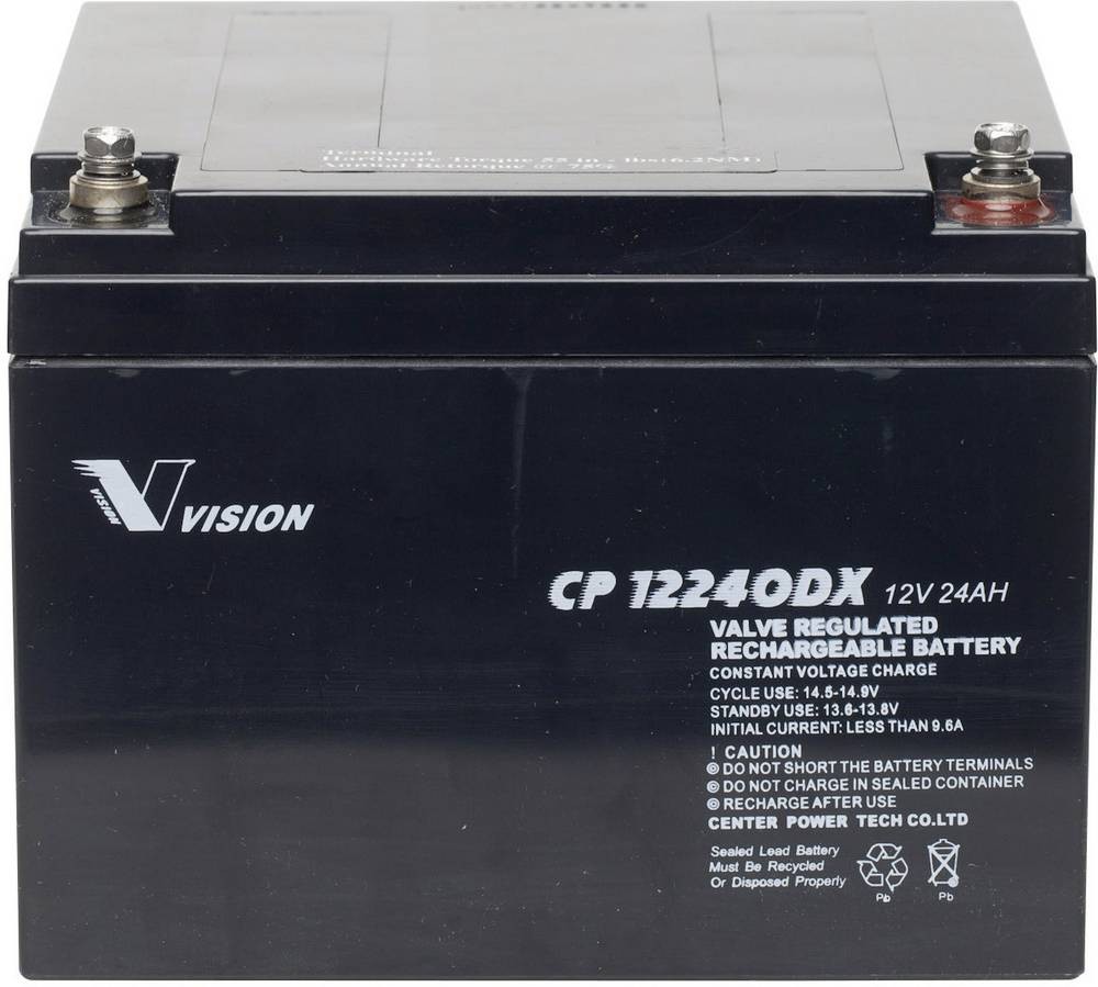 Vision Akkus CP12240DX CP12240DX Bleiakku 12V 24Ah Blei-Vlies (AGM) (