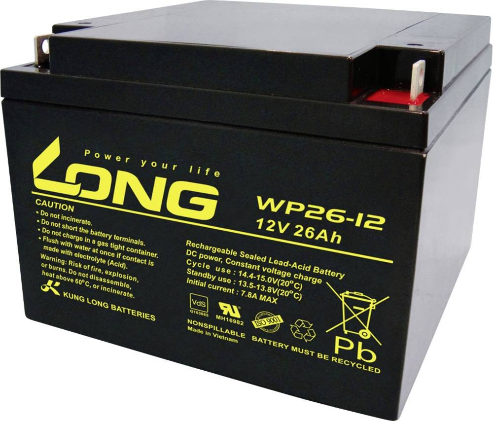 Long WP26-12 WP26-12 Bleirechargeable battery 12V 26Ah Blei-Vlies (