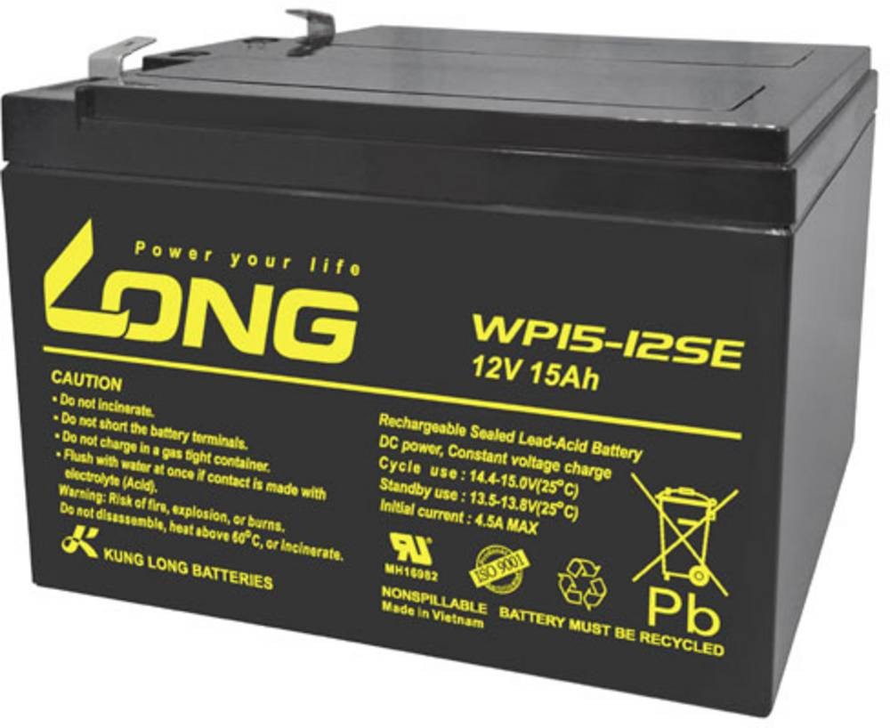 Long WP15-12SE WP15-12SE Bleirechargeable battery 12V 15Ah Blei-Vlies