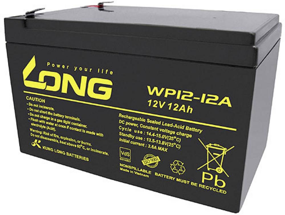 Long WP12-12A/F2 WP12-12A/F2 lead-acid battery 12V 12Ah AGM VDS