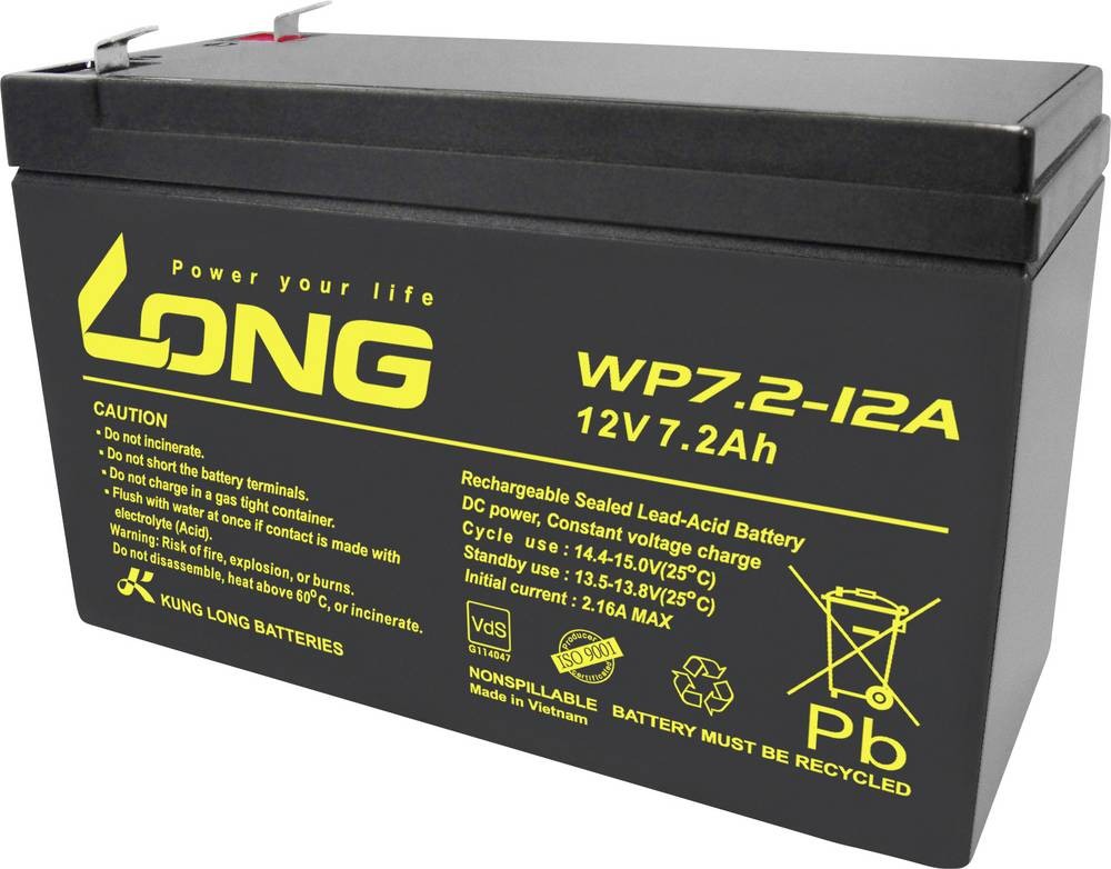 Long WP7.2-12A/F2 WP7.2-12A/F2 Bleirechargeable battery 12V 7.2Ah