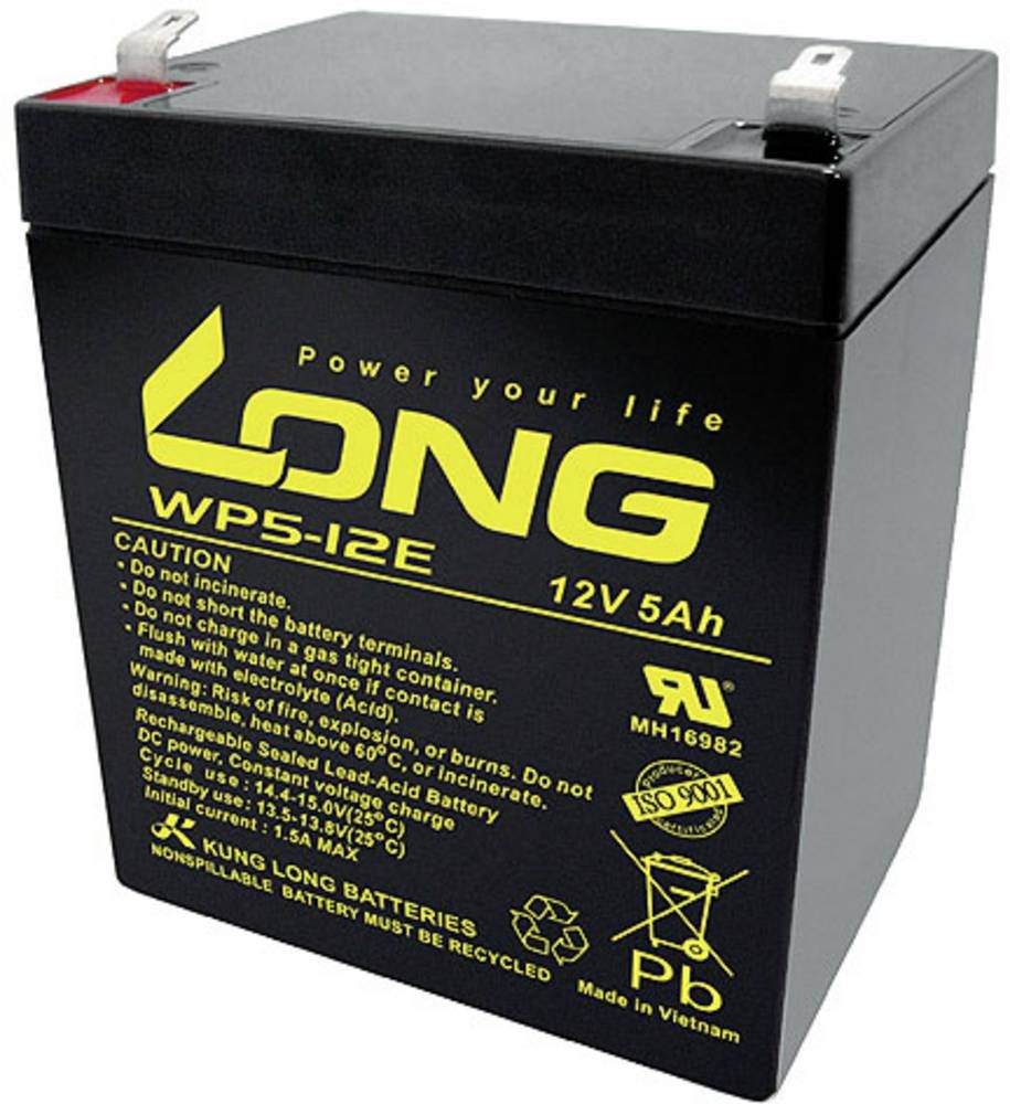 Long WP5-12E WP5-12E Bleirechargeable battery 12V 5Ah Blei-Vlies (AGM)