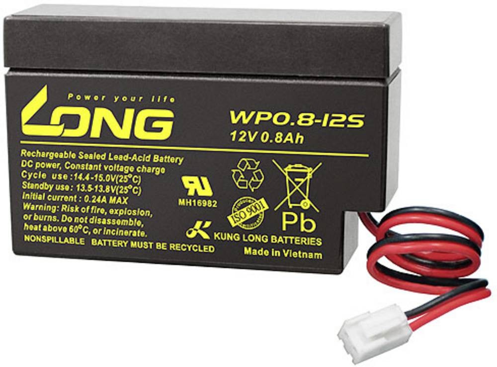 Long WP0.8-12S WP0.8-12S Bleibatterie rechargeable 12V 0.8Ah Blei-